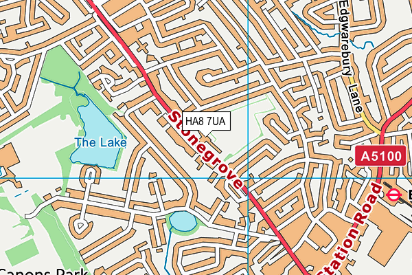 HA8 7UA map - OS VectorMap District (Ordnance Survey)