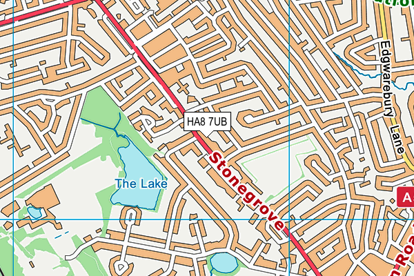 HA8 7UB map - OS VectorMap District (Ordnance Survey)