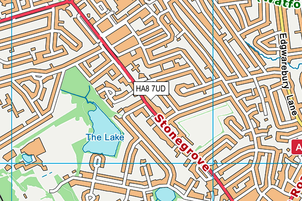 HA8 7UD map - OS VectorMap District (Ordnance Survey)