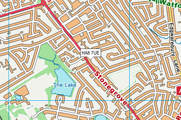 HA8 7UE map - OS VectorMap District (Ordnance Survey)