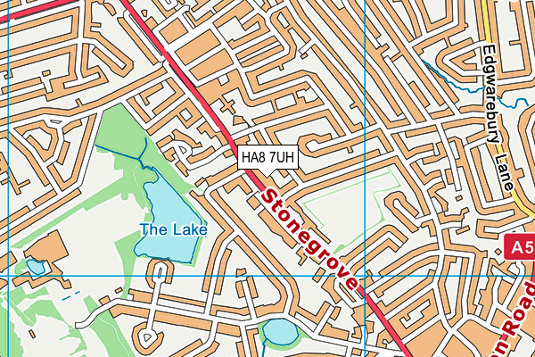 HA8 7UH map - OS VectorMap District (Ordnance Survey)