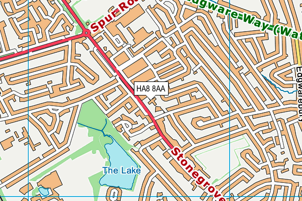 HA8 8AA map - OS VectorMap District (Ordnance Survey)