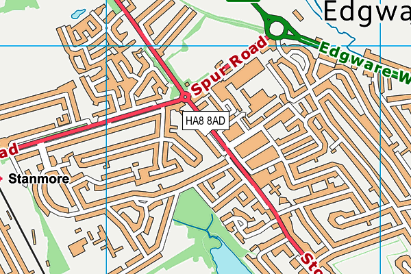 HA8 8AD map - OS VectorMap District (Ordnance Survey)