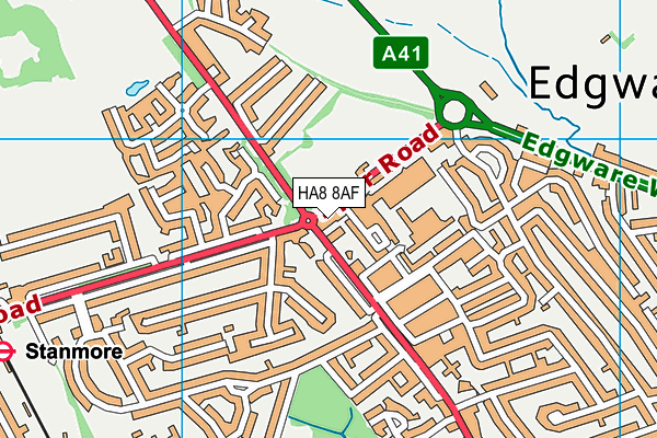 HA8 8AF map - OS VectorMap District (Ordnance Survey)