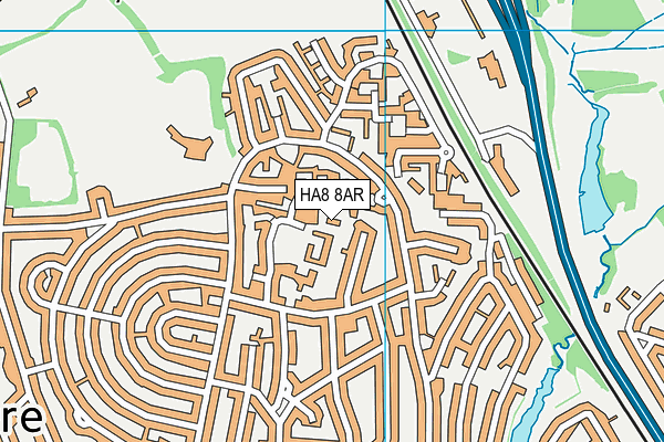 HA8 8AR map - OS VectorMap District (Ordnance Survey)