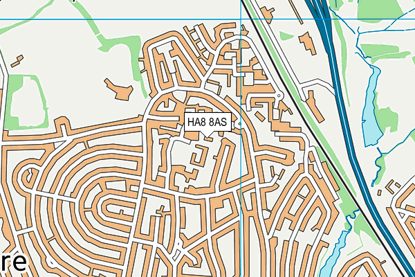 HA8 8AS map - OS VectorMap District (Ordnance Survey)