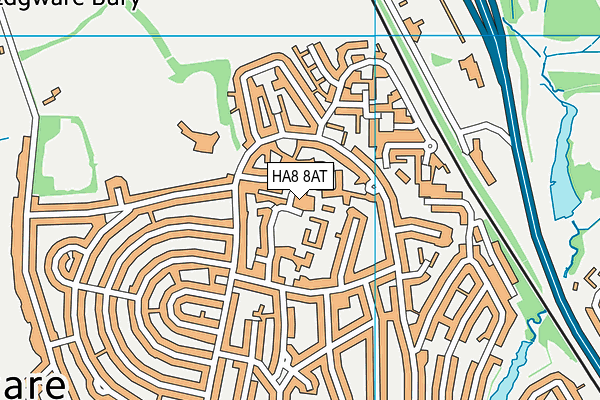 HA8 8AT map - OS VectorMap District (Ordnance Survey)