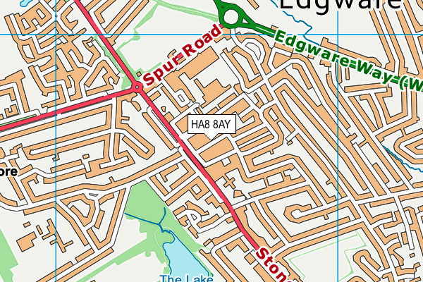 HA8 8AY map - OS VectorMap District (Ordnance Survey)