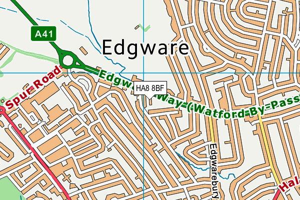 HA8 8BF map - OS VectorMap District (Ordnance Survey)