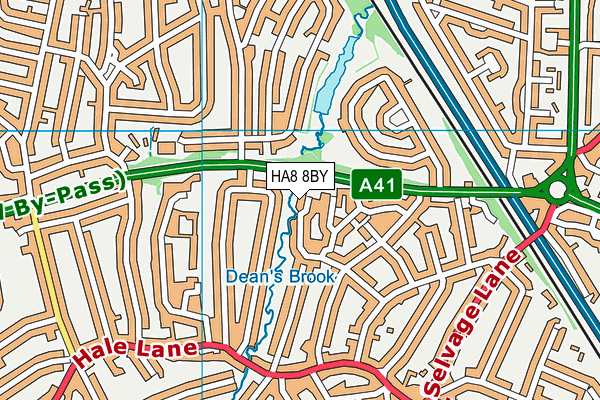 HA8 8BY map - OS VectorMap District (Ordnance Survey)