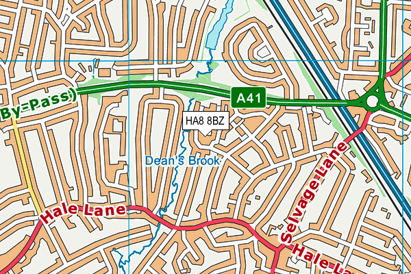 HA8 8BZ map - OS VectorMap District (Ordnance Survey)