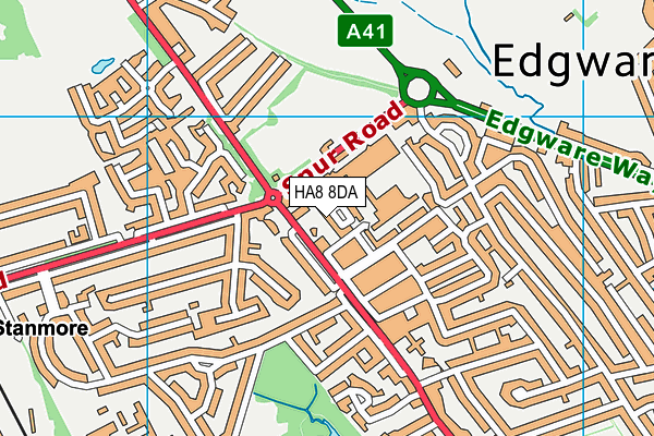 HA8 8DA map - OS VectorMap District (Ordnance Survey)