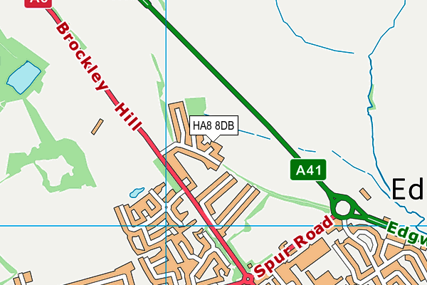 HA8 8DB map - OS VectorMap District (Ordnance Survey)