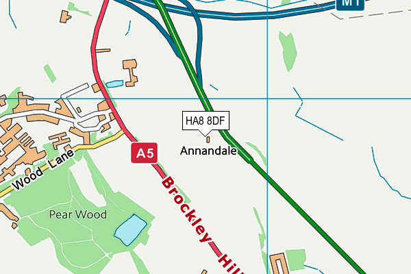 HA8 8DF map - OS VectorMap District (Ordnance Survey)