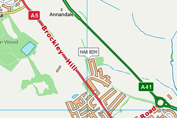 HA8 8DH map - OS VectorMap District (Ordnance Survey)