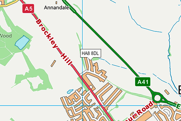 HA8 8DL map - OS VectorMap District (Ordnance Survey)