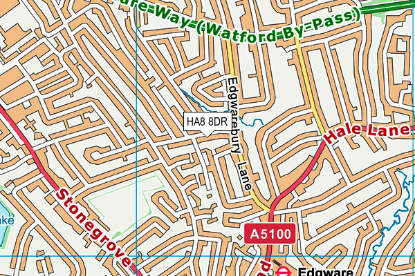 HA8 8DR map - OS VectorMap District (Ordnance Survey)