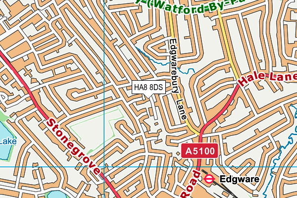 HA8 8DS map - OS VectorMap District (Ordnance Survey)