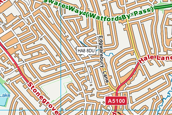 HA8 8DU map - OS VectorMap District (Ordnance Survey)