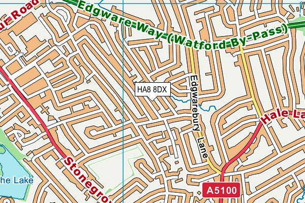 HA8 8DX map - OS VectorMap District (Ordnance Survey)