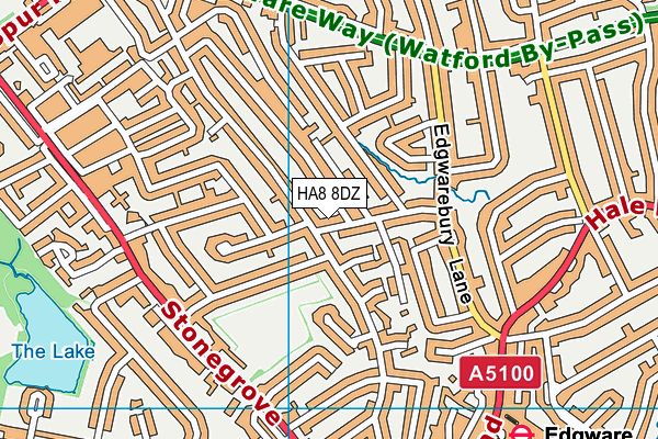 HA8 8DZ map - OS VectorMap District (Ordnance Survey)