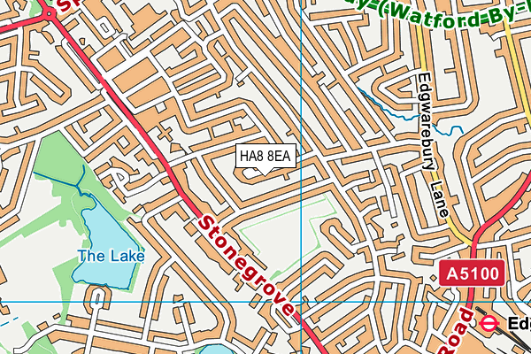HA8 8EA map - OS VectorMap District (Ordnance Survey)