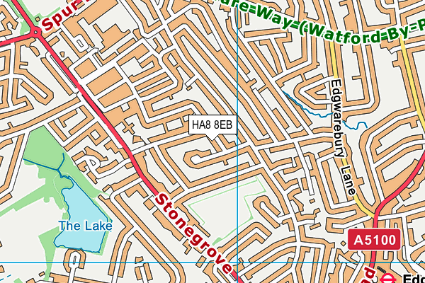 HA8 8EB map - OS VectorMap District (Ordnance Survey)