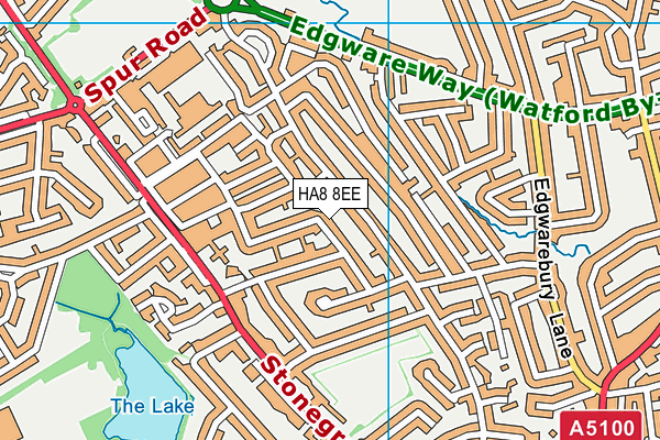 HA8 8EE map - OS VectorMap District (Ordnance Survey)