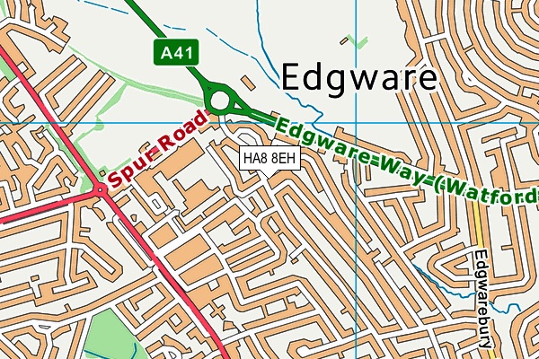 HA8 8EH map - OS VectorMap District (Ordnance Survey)