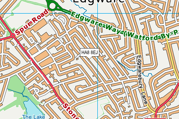 HA8 8EJ map - OS VectorMap District (Ordnance Survey)