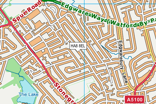 HA8 8EL map - OS VectorMap District (Ordnance Survey)