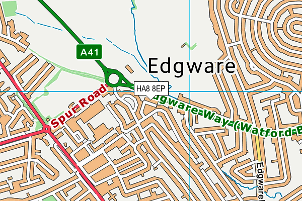 HA8 8EP map - OS VectorMap District (Ordnance Survey)