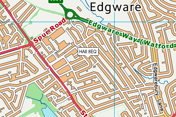 HA8 8EQ map - OS VectorMap District (Ordnance Survey)