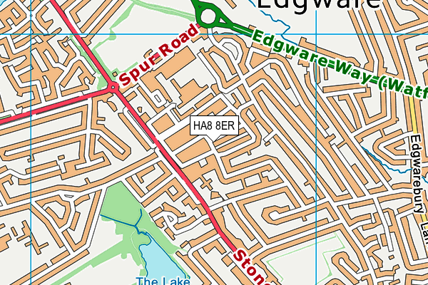 HA8 8ER map - OS VectorMap District (Ordnance Survey)