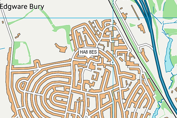HA8 8ES map - OS VectorMap District (Ordnance Survey)