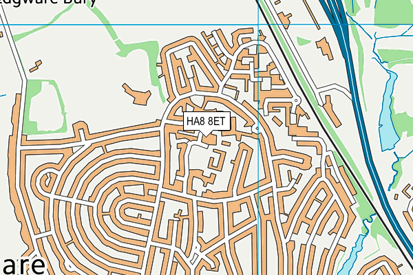 HA8 8ET map - OS VectorMap District (Ordnance Survey)