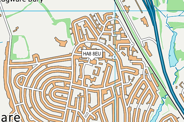 HA8 8EU map - OS VectorMap District (Ordnance Survey)