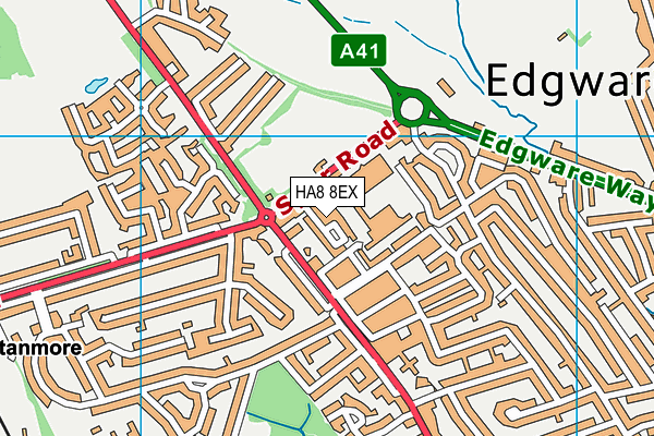 HA8 8EX map - OS VectorMap District (Ordnance Survey)