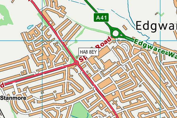 HA8 8EY map - OS VectorMap District (Ordnance Survey)