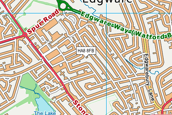 HA8 8FB map - OS VectorMap District (Ordnance Survey)