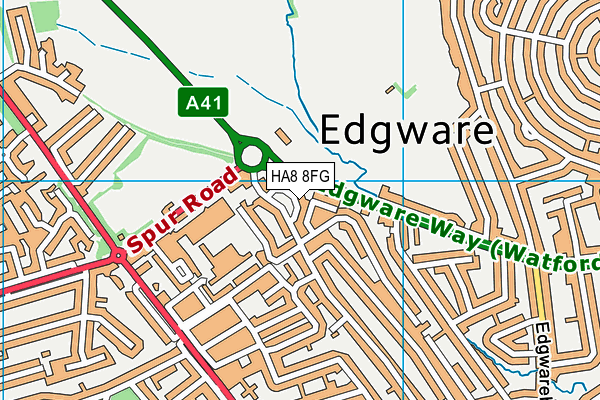 HA8 8FG map - OS VectorMap District (Ordnance Survey)