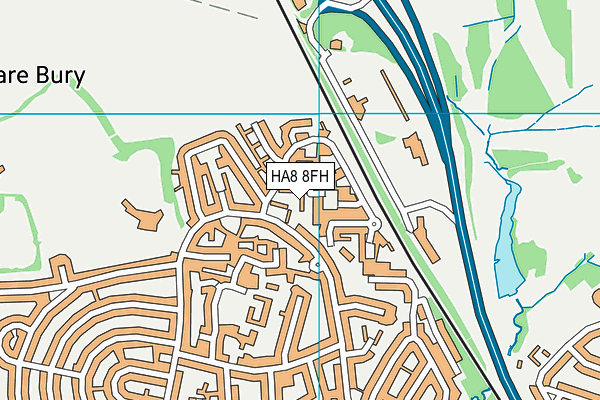 HA8 8FH map - OS VectorMap District (Ordnance Survey)