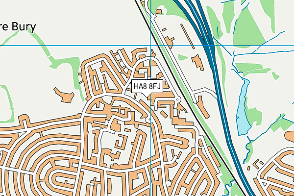 HA8 8FJ map - OS VectorMap District (Ordnance Survey)