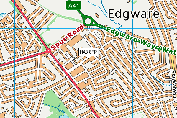 HA8 8FP map - OS VectorMap District (Ordnance Survey)