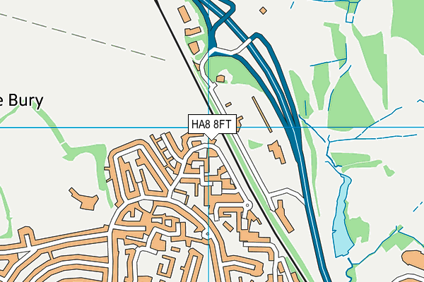 HA8 8FT map - OS VectorMap District (Ordnance Survey)