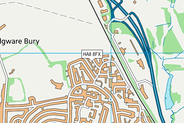 HA8 8FX map - OS VectorMap District (Ordnance Survey)