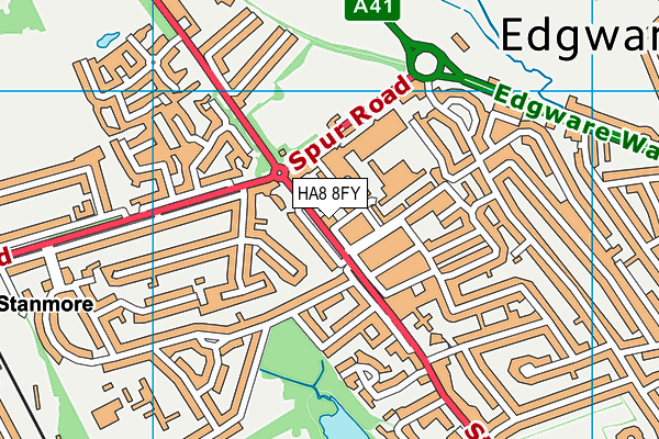 HA8 8FY map - OS VectorMap District (Ordnance Survey)