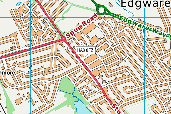 HA8 8FZ map - OS VectorMap District (Ordnance Survey)