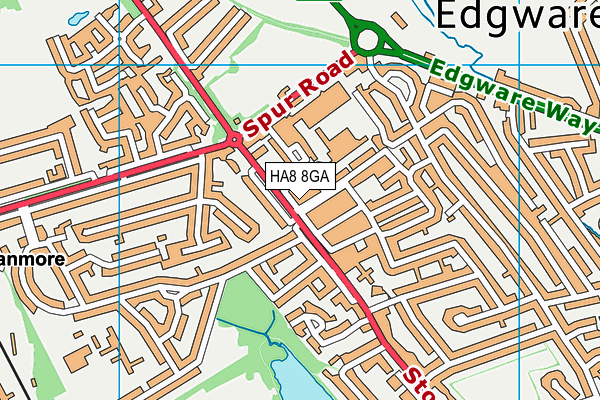 HA8 8GA map - OS VectorMap District (Ordnance Survey)