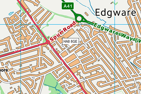 HA8 8GE map - OS VectorMap District (Ordnance Survey)